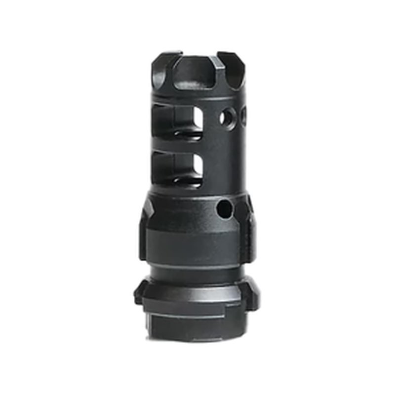 LANTAC Dragon Muzzle Brake with Dead Air KeyMo Wolfman QD Suppressor Mount 9mm M13.5x1 LH Thread Stainless Steel Nitride