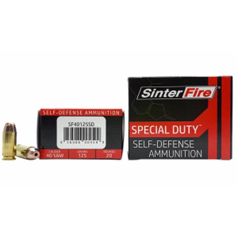 SinterFire SF40125SD Special Duty 40 S&W 125 Gr Lead Free Frangible Hollow Point 20rds