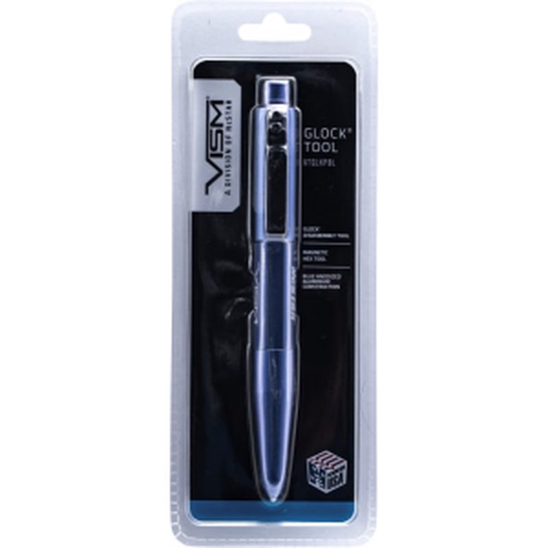 NcStar VTGLKPBL Glock Disassembly & Front Sight Tool, Blue Aluminum Pocket