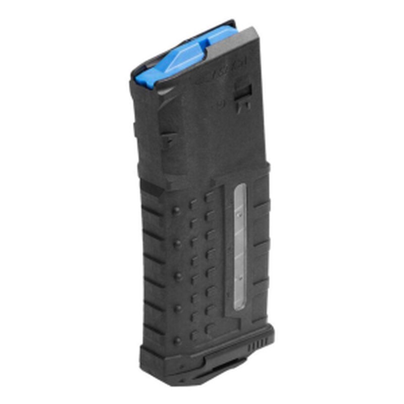 UTG AR10 Windowed Magazine 308 Winchester 25 Rounds Fits SR25 AR10 LR308 M110 Blue Anti-Tilt Follower