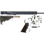 AR-STONER AR-15 Build Kit with Upper Receiver Assembly 5.56x45mm NATO 18" Barrel Mid Length 15" M-LOK Handguard, Complete Lower Receiver Parts Kit, Stock Assembly 6-Position Mil-Spec Collapsible
