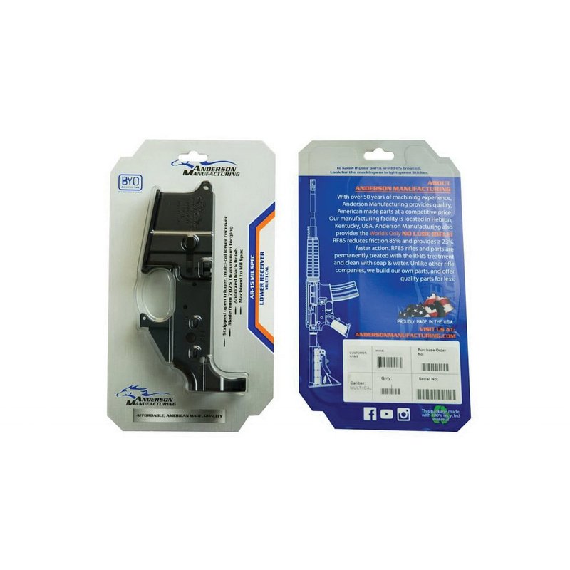 Anderson AM-15 Multi-Caliber Lower Receiver with Open Trigger, Type III Hardcoat Anodized Black