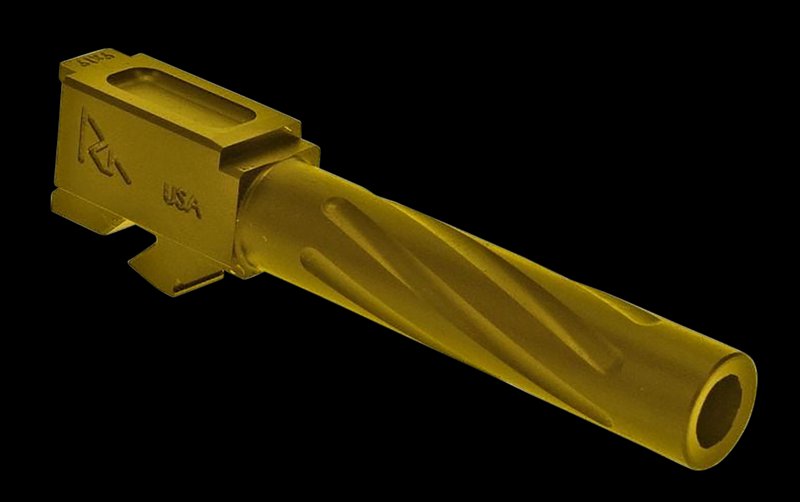 Rival Arms Precision V1 Match Grade Drop-In Barrel for Glock 19 Gen 3-4 9mm 4.02in Gold PVD