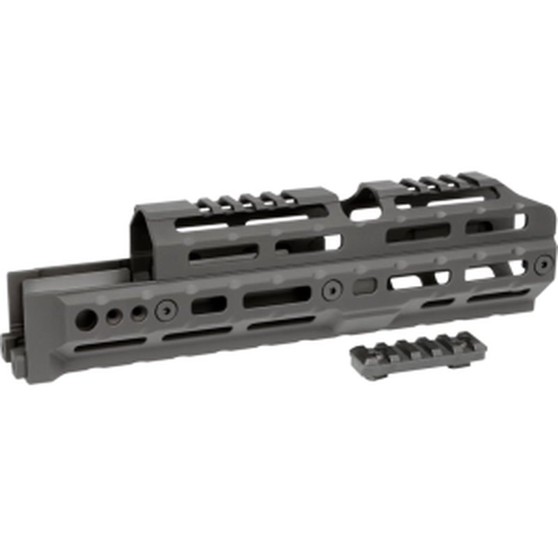 Midwest Industries MIAKALPHA100 Alpha Drop-in Aluminum Black Hardcoat Anodized 5 Slot Picatinny Rail AK-Platform 10" Long Compatible w/M-LOK