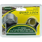 Weaver Mounts 49062 Quad-Lock Ring Set 1" Diam High Extension Aluminum Black