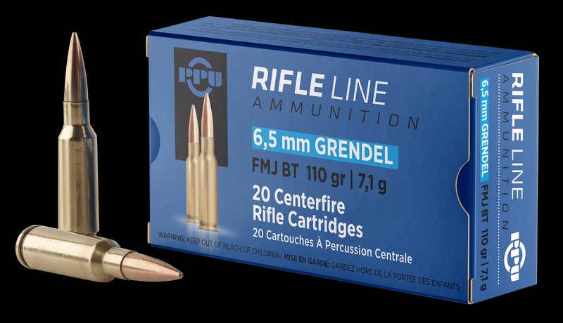 PPU Standard Rifle 6.5mm Grendel 110gr FMJBT Brass Rifle Ammo