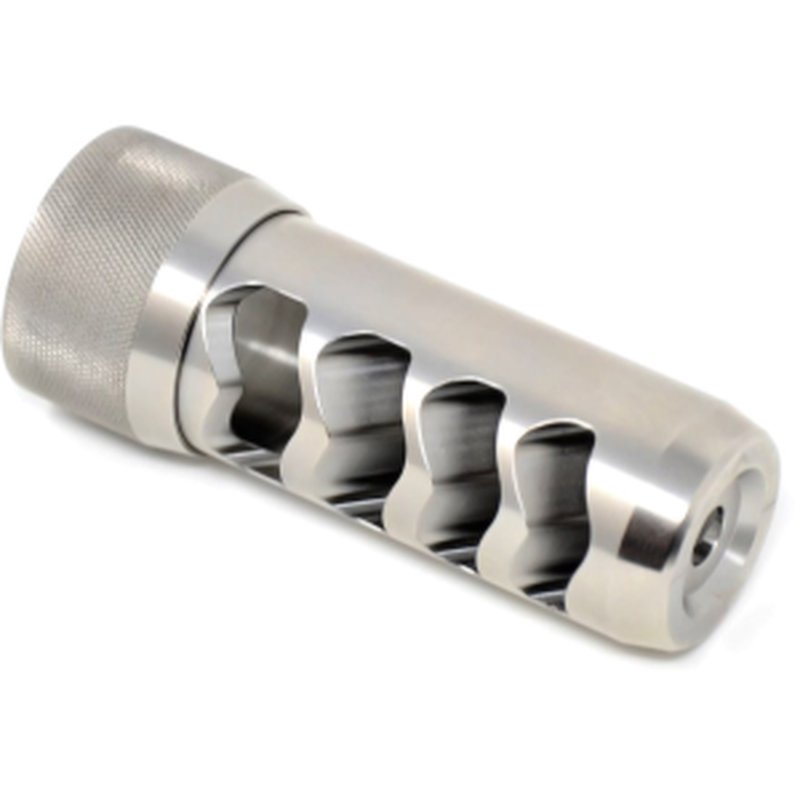 Area 419 Sidewinder Magnum Self Timing Muzzle Brake 338 Caliber with 5/8"-24 Universal Thread Adapter Stainless Steel