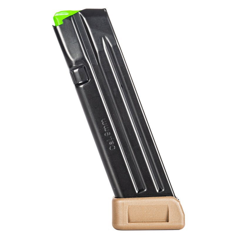 Mec-Gar Glock 17 9mm 20rd Magazine Anti-Friction Coating FDE Extension MGG172005A