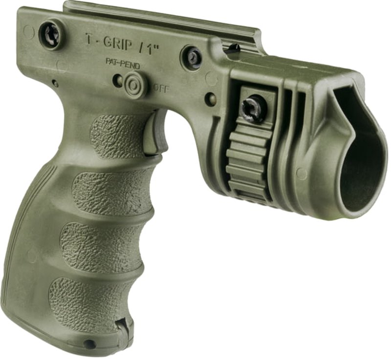 FAB Defense Tactical Ergonomic Foregrip w/1" Flashlight Adapter, Rear Switch