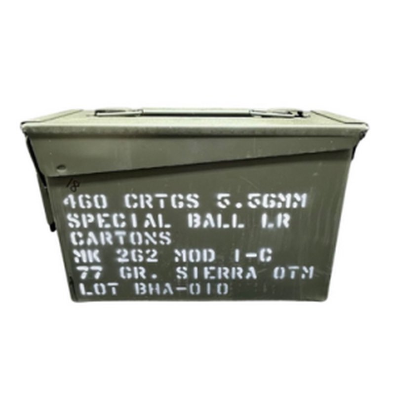 Black Hills MK262 Mod 1-C 77 Grain OTM 5.56 NATO Ammo in Ammo Can 460 Rounds