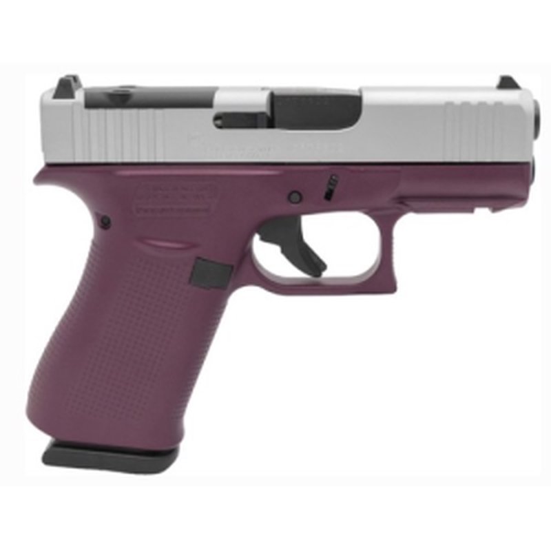 Glock G43X MOS 9mm 3.4" 10rd pistol - Black Cherry / Satin Aluminum Cerakote