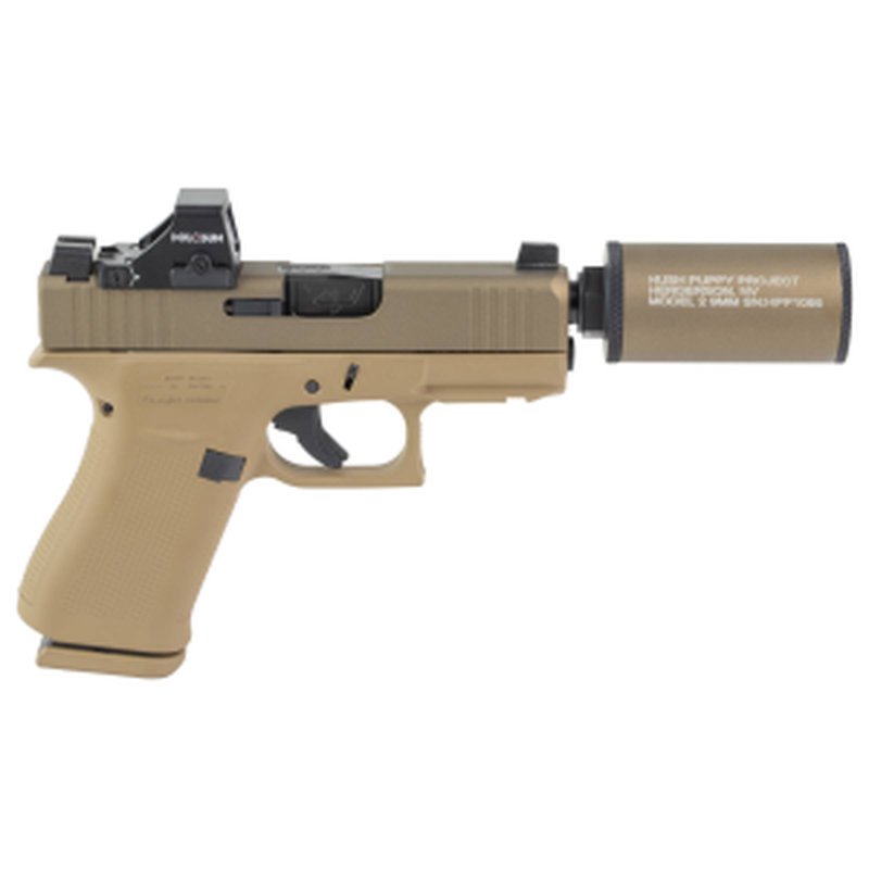 Glock 43X Hush Puppy Suppressed Pistol Kit 9mm 3.92" Holosun 407K