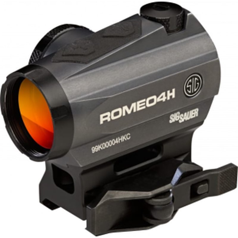 Sig Sauer Electro-Optics ROMEO4H Graphite 1x20mm 2 MOA Illuminated Green Horseshoe Ballistic Dot Reticle