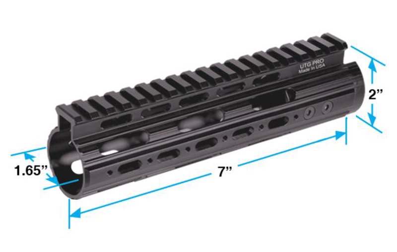 UTG Pro AR15 Carbine Length 7in Super Slim Free Float Handguard Black