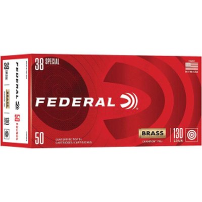 Federal Champion .38 Special 130gr FMJ Handgun Ammo 50 Rounds C38130A