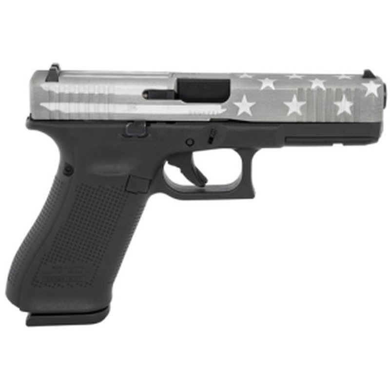 Glock G17 Gen5 9mm Pistol Gray Battle Worn Flag Cerakote Steel Slide