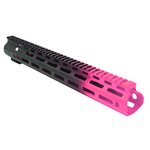 Tiger Rock AR-15 Angle Cut Clamp On M-Lok 15in Handguard Black Base Cerakote Gradient Pink