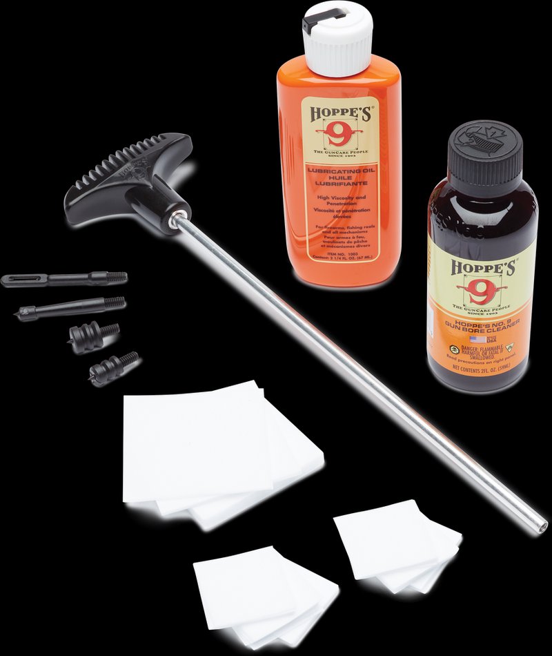 Hoppes PCO22B .22 Cal pistol cleaning kit w/ aluminum rod, No. 9 solvent & oil