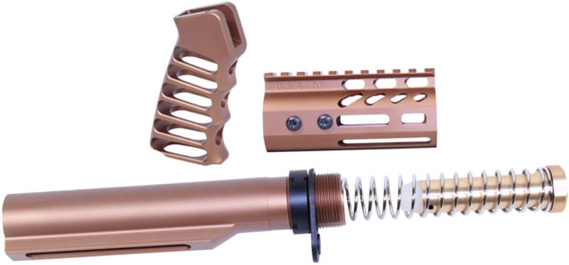 Guntec USA AR-15 4" Pistol Brace Build Kit w/ Milspec Buffer Tube