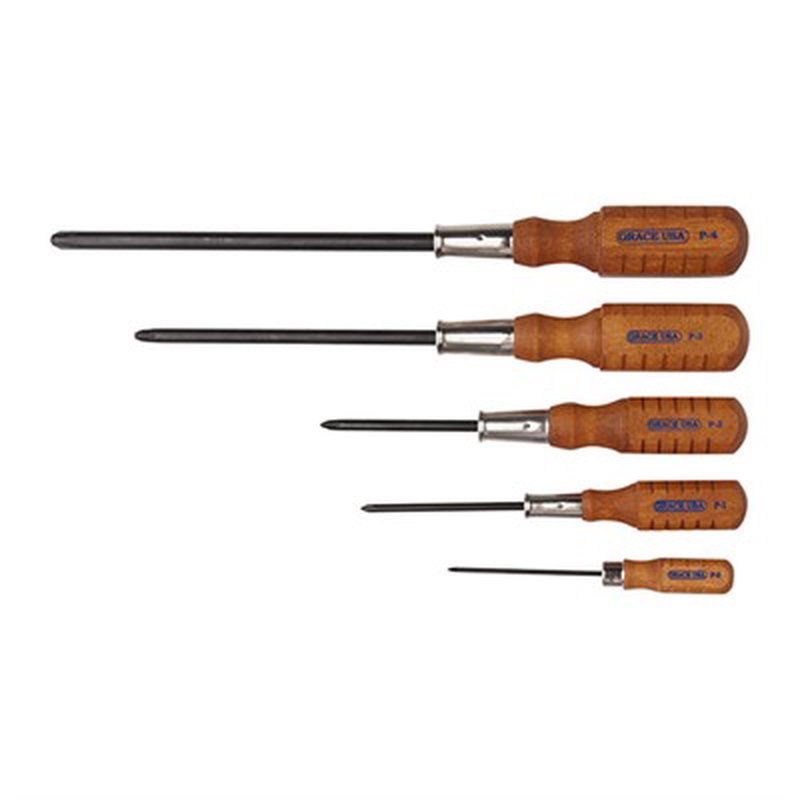 GRACE USA 5-Piece Phillips Screwdriver Set