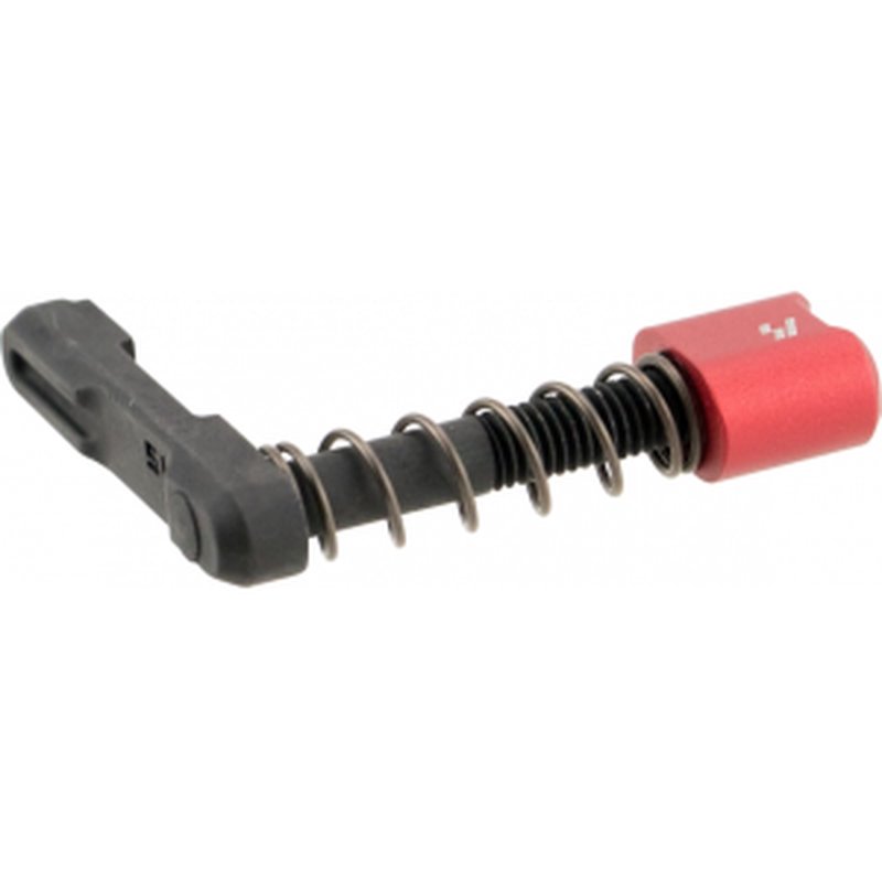 Strike Industries ARSMCRED AR Magazine Catch Black Steel Red 6061-T6 Aluminum
