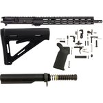 AR-STONER AR-15 Enhanced Build Kit with Upper Receiver Assembly 300 AAC Blackout 16" Barrel Pistol Length M-LOK Handguard, Complete Lower Parts Kit with Magpul MOE Furniture Black