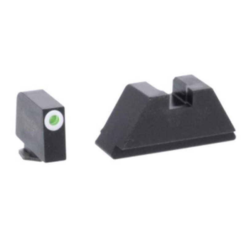 Green Tritium White Outline Glock Tall Suppressor Sight (.315/.394)