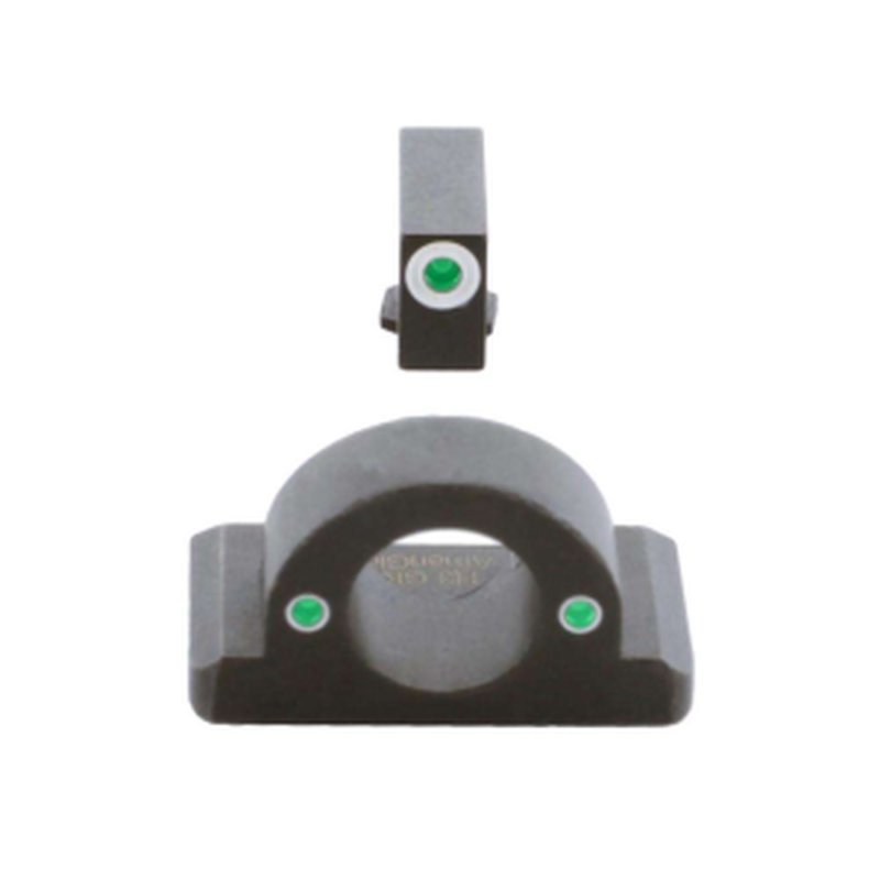 AmeriGlo Ghost Ring Glock Front & Rear Sight Set (Green Tritium/White) GL-4125