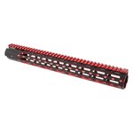 UTG Pro AR15 M-Lok 15in Super Slim Handguard MTU019SSMR2 Black/Red 2-Tone