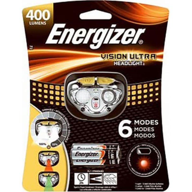 Rayovac Energizer HDE32E Vision Ultra Headlamp IPX4 20/400 Lumens 80m