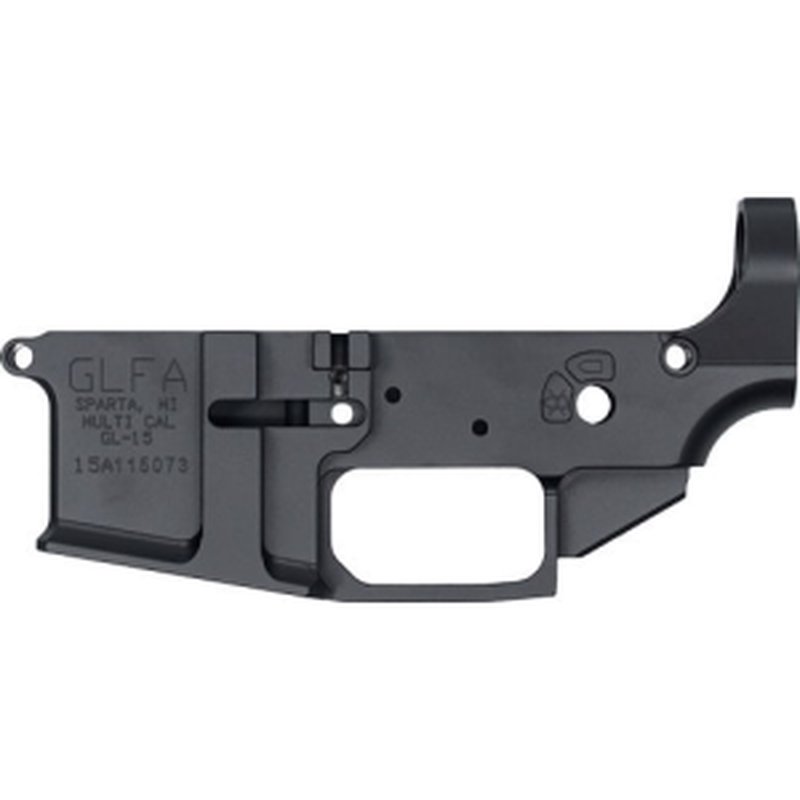 Great Lakes Firearms GL15 Stripped Lower Receiver GL15 BLK-S Receiver Multi-Caliber Aluminum Black Matte Billet