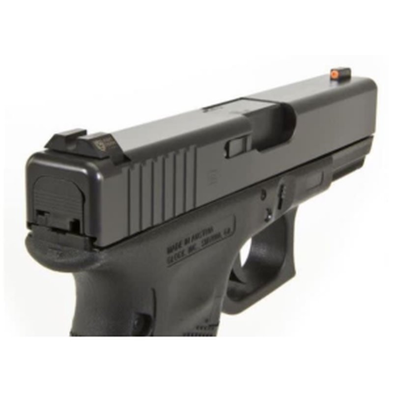 Night Fision GLK003014OGZ Glock 42/43 Night Sight Set Square Front U-Notch Green Tritium Orange Outline