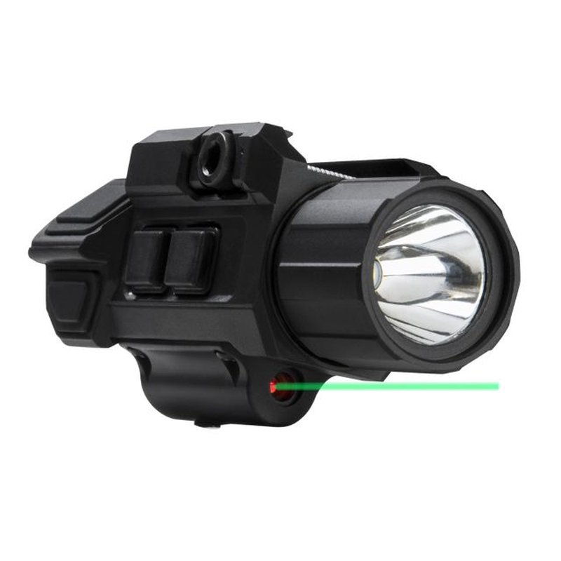 VISM Gen3 Pistol Flashlight w/ Strobe + Laser Sight, 200 Lumen, CR123A, Black