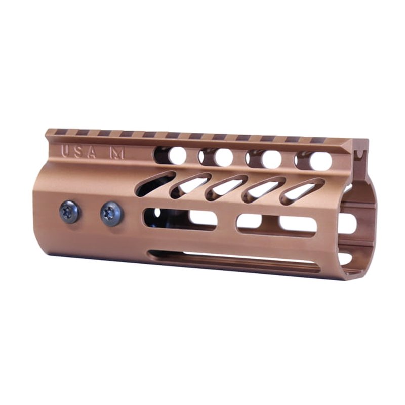 Guntec USA 4in Ultra Lightweight Thin M-LOK System Handguard w/ Monolithic Top Rail