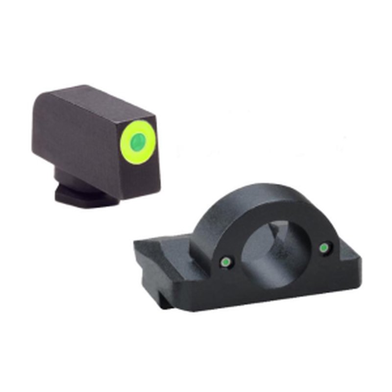 Ameriglo Ghost Ring Night Sight Set for Glock Models 17, 19, 26 - Green Outline