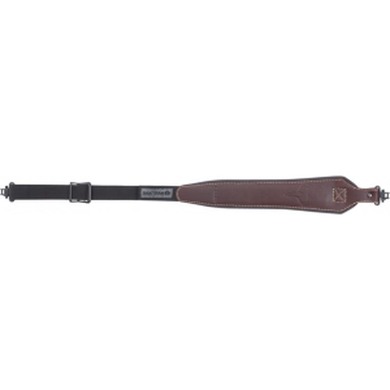 Allen 8391 BakTrak Sling made of Brown Leather with BakTrak Pad, 26"-35" OAL, 1.25" W, Adjustable Design & Swivels for Rifle/Shotgun