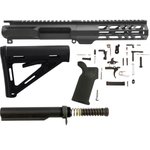 AR-STONER AR-15 Enhanced Build Kit with Sporter Billet Upper Receiver Stripped 7" M-LOK Handguard , Complete Lower Parts Kit with Magpul MOE Furniture Black