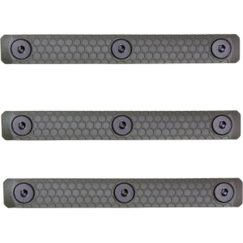 Slate Black Industries M-LOK 3-Slot Rail Cover Polymer Olive Drab Green 3PK