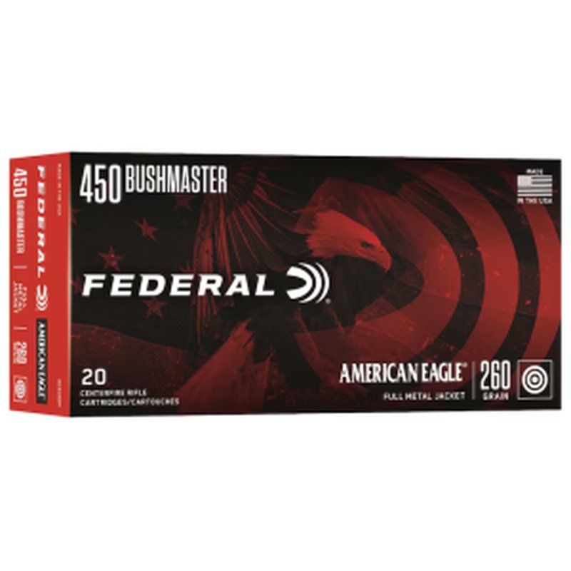 Federal 450 Bushmaster FMJ American Eagle Ammunition 260gr 20rd Box