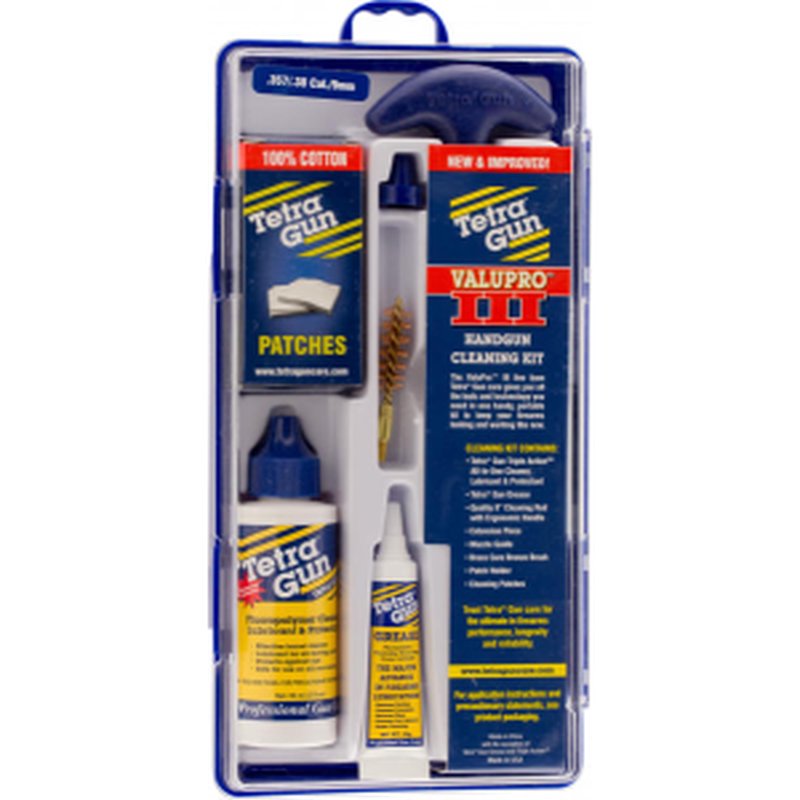 Tetra 715I ValuPro III handgun cleaning kit .357/.38 & 9mm, bronze brush