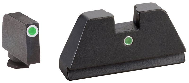 AmeriGlo i-Dot Glock XL Height Sights GL-191 Front Green Tritium Rear
