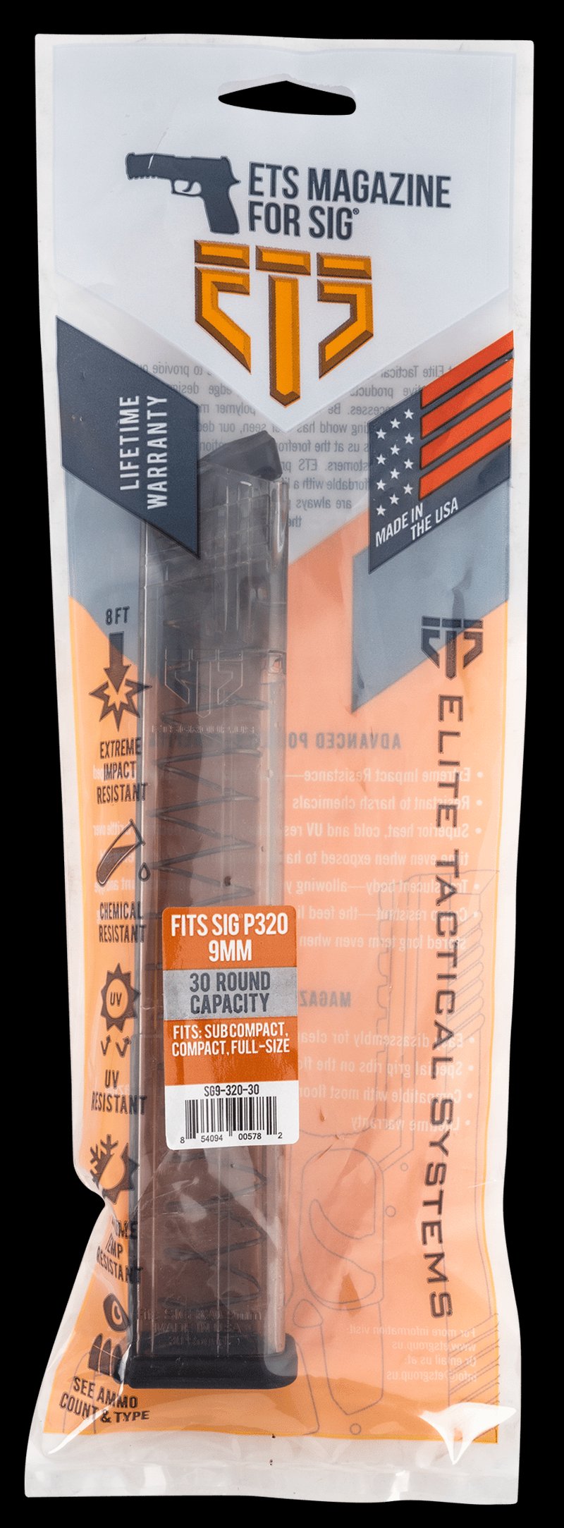 Ets Group Pistol Magazine 9mm Luger 30 Rounds Polymer Magazine