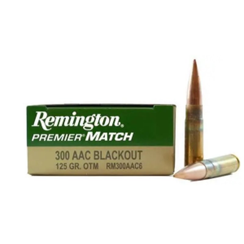 Remington Premier RM300AAC6 300 Blackout 125gr Sierra MatchKing Open Tip Match Ammunition