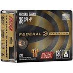 Federal Premium P38HSD1 38 Special +P Hydra-Shok 130 Grain Deep Hollow Point Ammunition