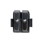 Safariland 77 Double Magazine Pouch Fits Glock 17/22 - Basketweave Black with Brass Snap
