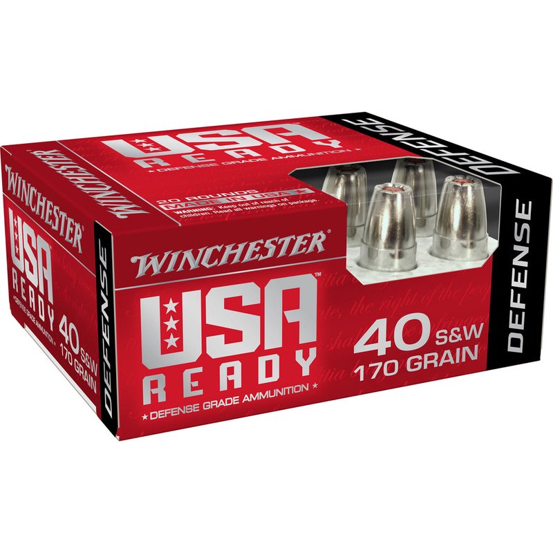Winchester Ammunition USA Ready Defense .40 S&W Hex-Vent Hollow Point Personal Defense Ammo
