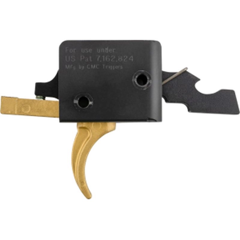 CMC Triggers 91501GF Drop-In Gold Finger Single-Stage Curved Trigger with 3-3.50 lbs Draw Weight & Gold Finish for AR-15, AR-10 Ambidextrous