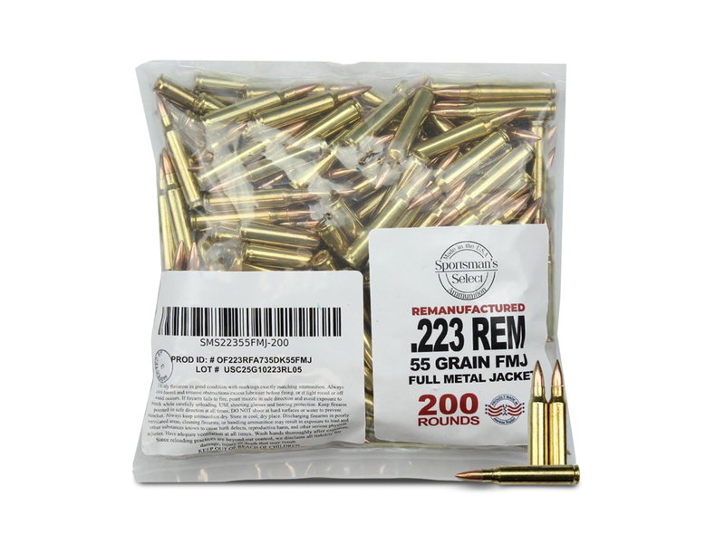 Sportsman's Select Remanufactured 223 Remington 55 Gr FMJ Ammo