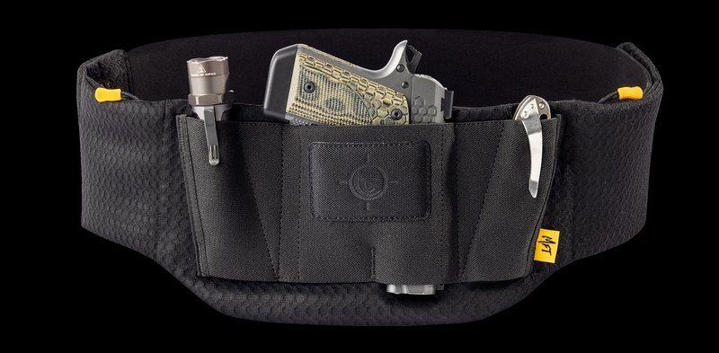 Mission First Tactical Belly Band Holster Black with 4 Compartments