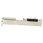 True Precision Duty Stripped Slide for Glock 43/43X RMS Cut Stainless Silver
